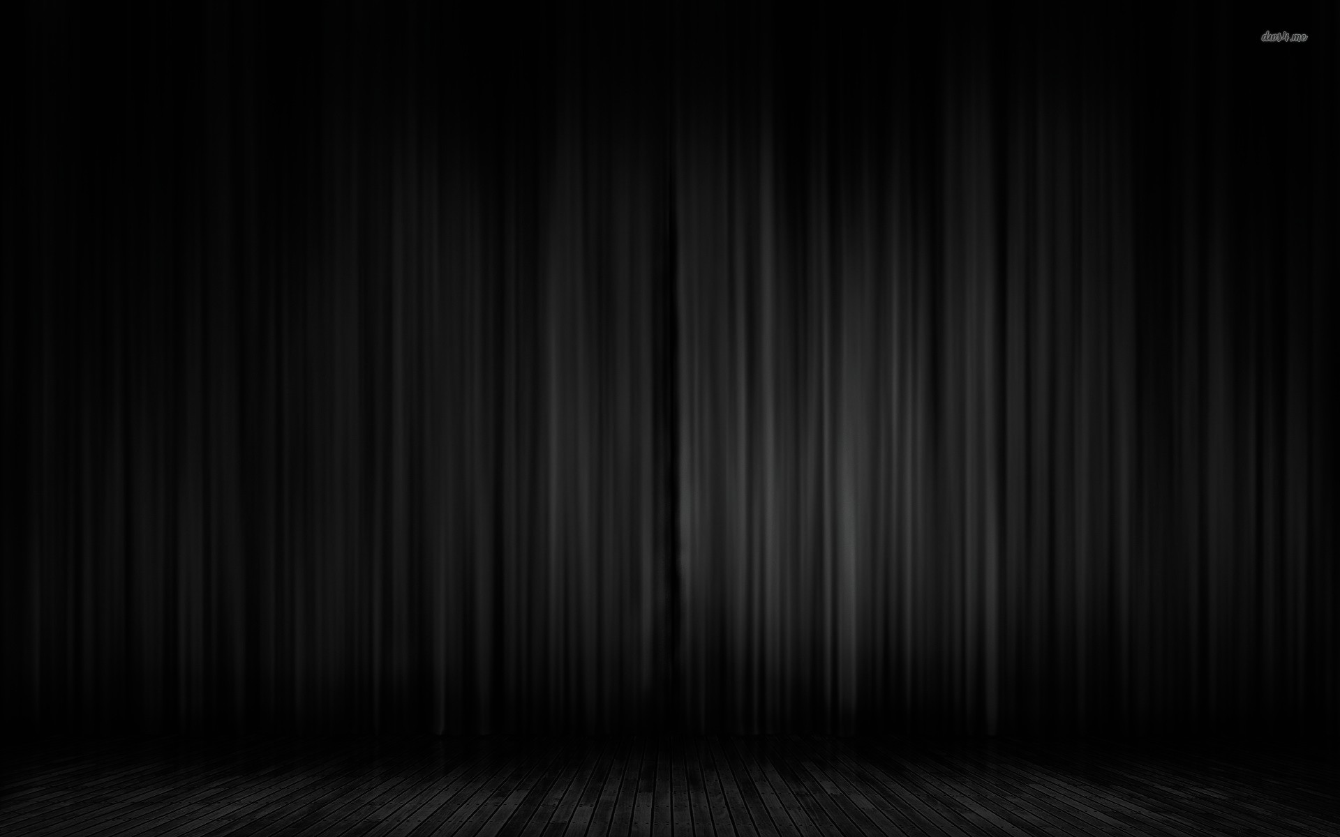 black curtain stage